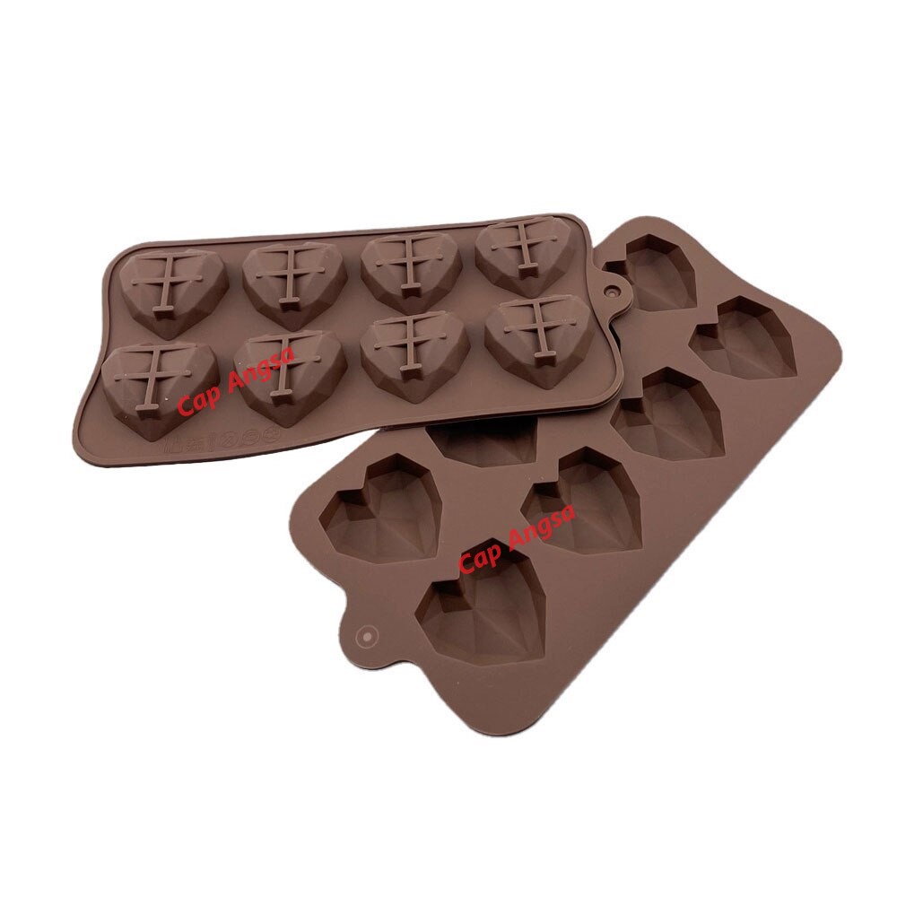 3D SILICON MOULD HEART CETAKAN SILIKON HATI LOVE LOYANG TART COKLAT FONDANT SILICONE MOLD PINATA MOUSSE CAKE 15 CAVITY