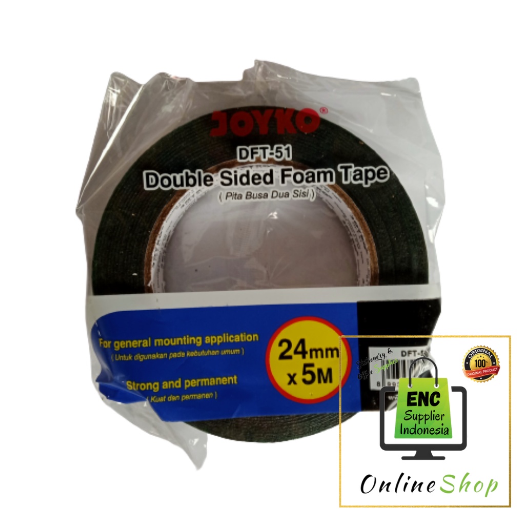 

Joyko 1 buah Double Sided Foam Tape DFT 51 Doublefoam 1 Inch per pcs - enc.sup
