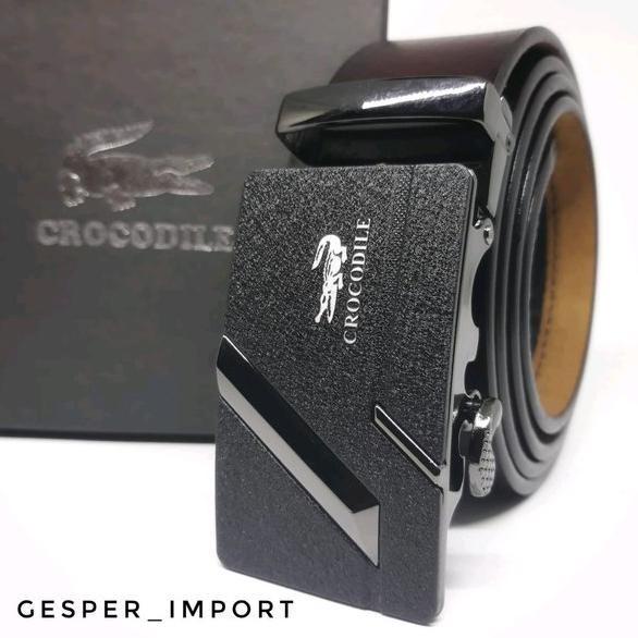 gesper pria crocodile model rel ikat pinggang tali kulit asli