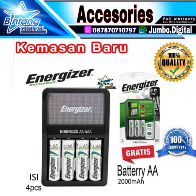 Baterai Charger AA/AAA Energizer 2000mah