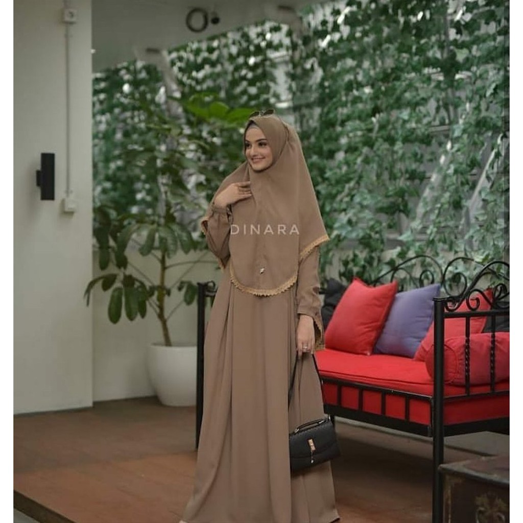 CALA SYARI DRESS Moscrepe (Free Hijab / Khimar) Gamis Trendy Gaun Modern Casual 2022