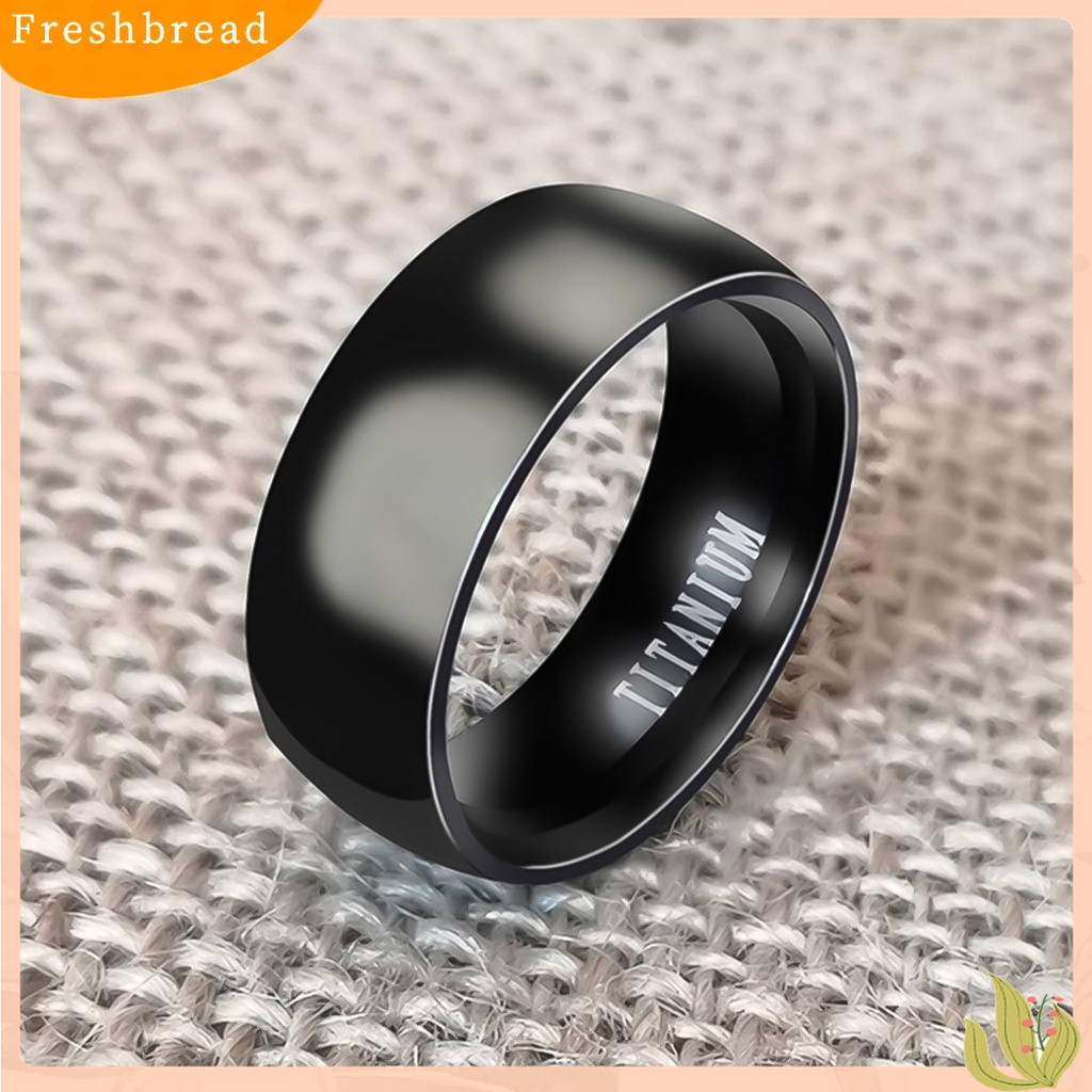 [Fresh] Cincin Titanium Steel Lebar 8mm Pria Gaya Punk Warna Polos untuk Hadiah Ulang Tahun