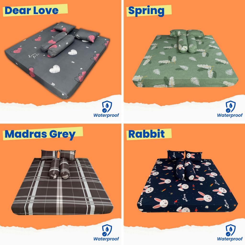 Sarung Kasur Busa Lipat Resleting Waterproof / Sprei Lipat Waterproof / Sarung Kasur Waterproof Anti Air / Sarung Inoac Resleting