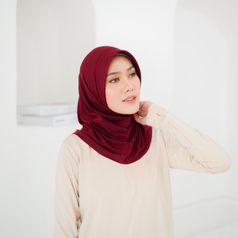 Gianina Hijab Bergo Sport-Maroon