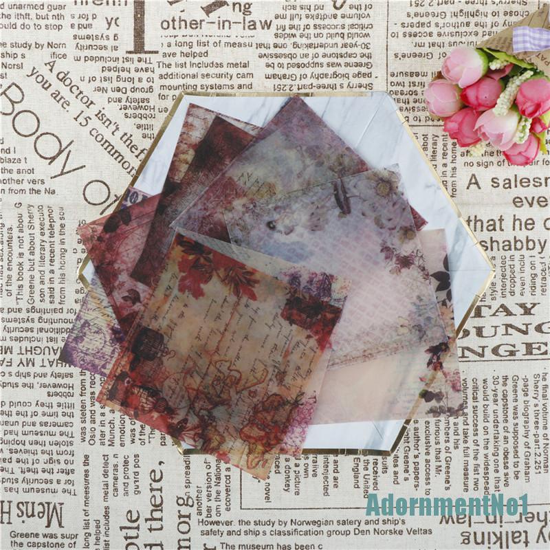 [AdornmentNo1]10pcs vintage vellum self-adhesive stickers for scrapbooking happy planner/card making