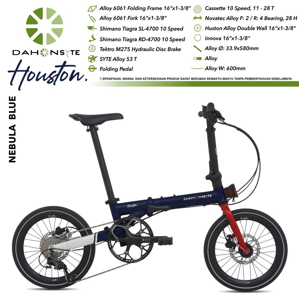 SEPEDA LIPAT DAHON SYTE HOUSTON 16&quot; BY PACIFIC 10 SPEED FRAME ALLOY BICYCLE FOLDING BIKE