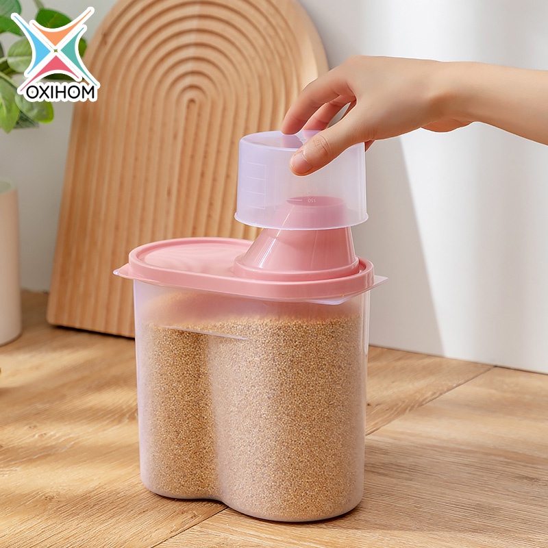 Oxihom Toples Plastik Makanan Snack Sereal Tuang Wadah Penyimpanan Makanan-3
