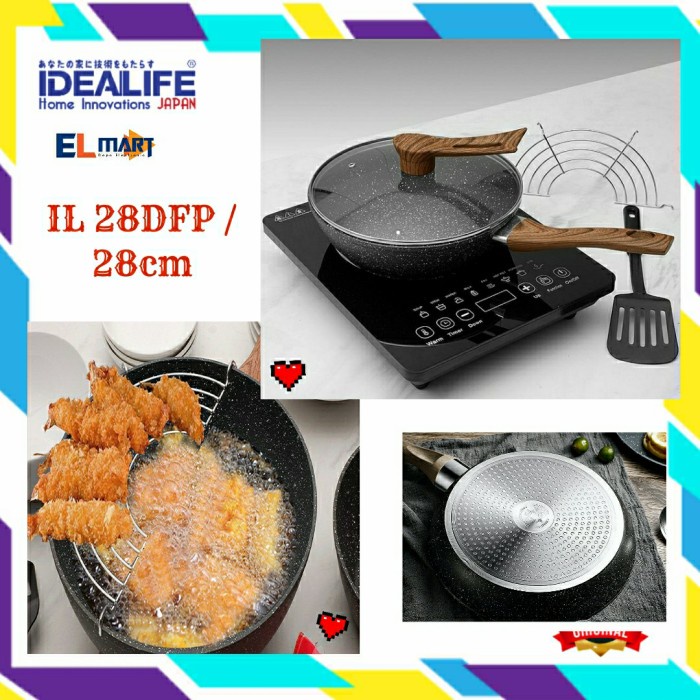 Idealife IL 28DFP Wajan Panci Penggorengan Dengan Tirisan Marble 28cm/Idealife IL 28DFP Wajan Panci Penggorengan Dengan Tirisan Marble 28cm/Idealife IL 28DFP Wajan Panci Penggorengan Dengan Tirisan Marble 28cm