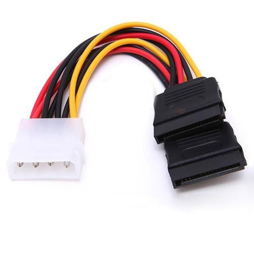 KABEL POWER SATA MOLEX 4 PIN TO DUAL POWER SATA  MOLEX TO SATA CABANG 2