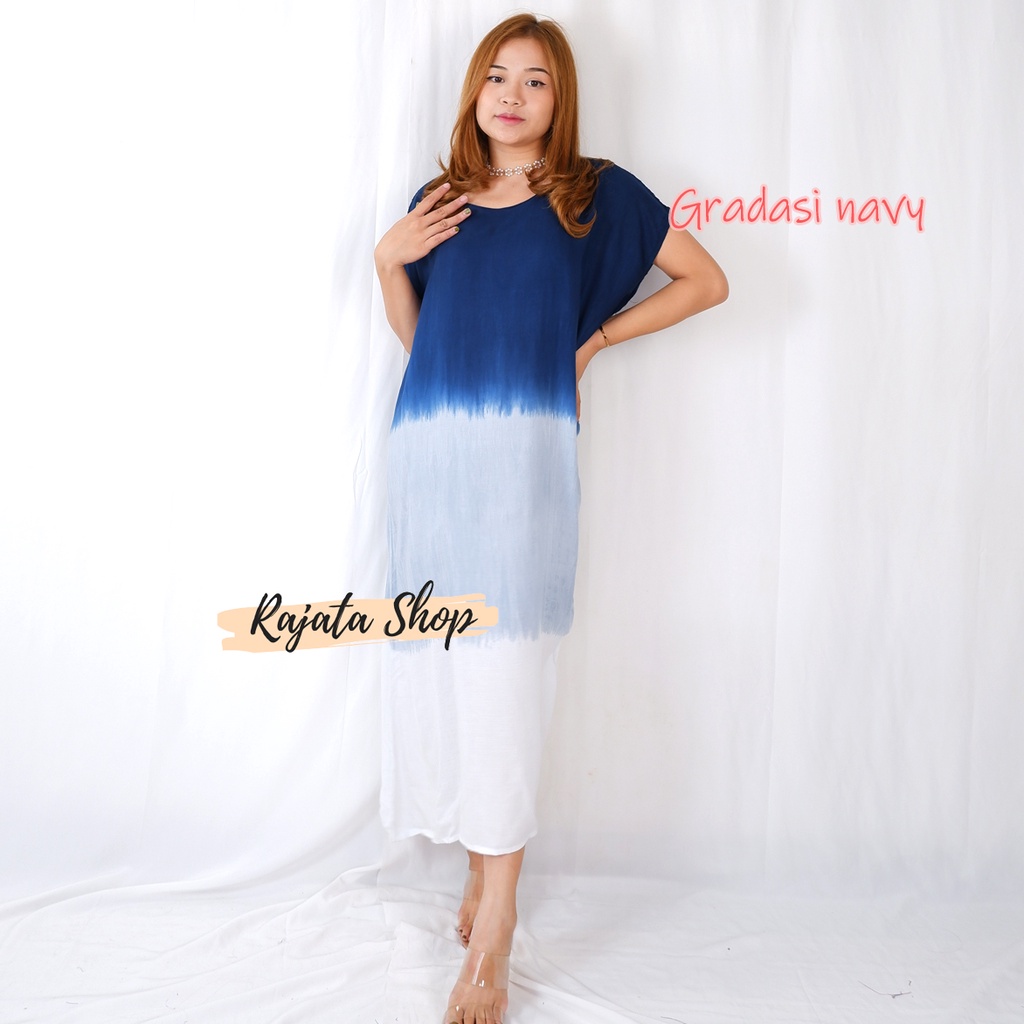 DASTER BALI NON BUSUI JUMBO XXL-XXL GRADASI NAVY