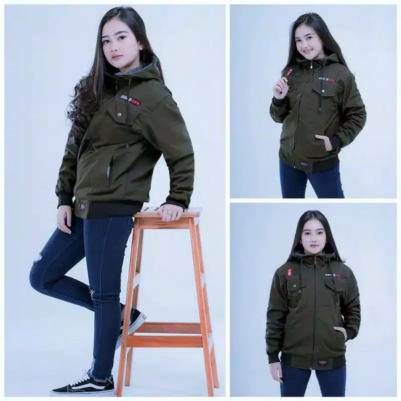 jaket parasut wanita olahraga running Outdoor gym lari Waterproof