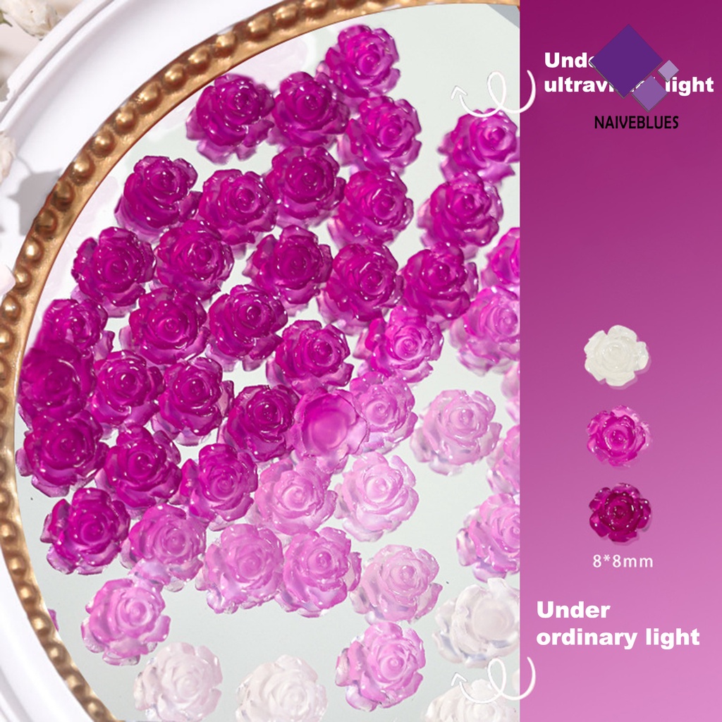 Naiveblue &gt; Ornamen Bunga Camellia 3D Bahan Resin Untuk Dekorasi Nail Art