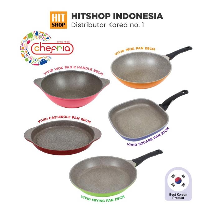 PERALATAN MASAK CHEFRIA VIVID PAN - PANCI/WAJAN/PENGGORENGAN KOREA ANTI LENGKET PERALATAN DAPUR