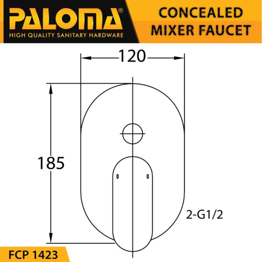 PALOMA FCP 1423 Keran Mixer 4 Lubang Tanam Dinding Tembok Kran Air