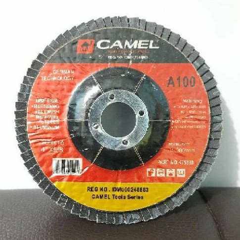 Amplas Susun grit 100 Mata Gerinda Flap Disc 4&quot; Harga Per Kotak (C356K)