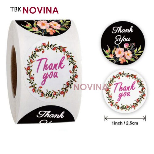 [KODE 55] Stiker Thank You / Label segel Terima kasih 2.5cm (10pcs)