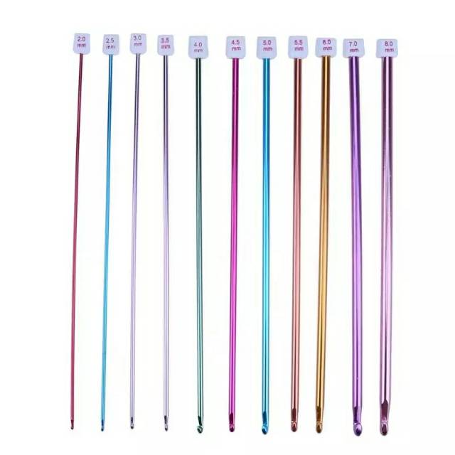 Tunisian crochet/ hakpen aluminium 27cm 11pcs