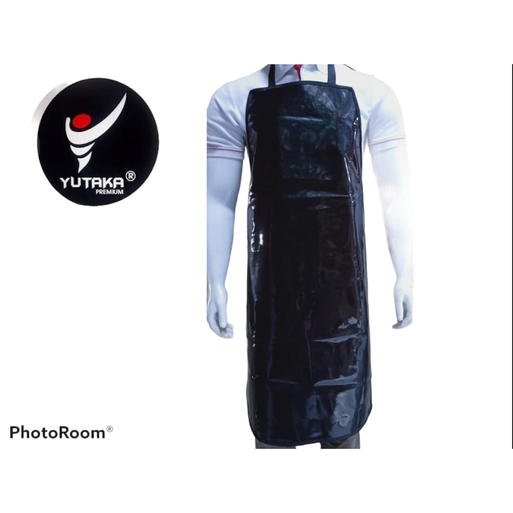 APRON CELEMEK PVC WATERPROOF UKURAN 90 x 60 CM WARNA HITAM YUTAKA