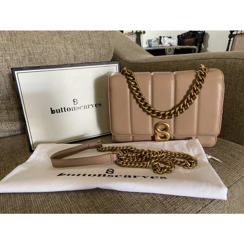 Preloved - Nora Bag Buttonscarves - Colour Tan