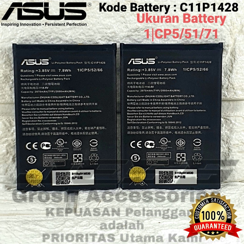 Baterai Original ASUS Zenfone 4 Go New ZE500KG Z00RD Z00ED Kode Battery C11P1428