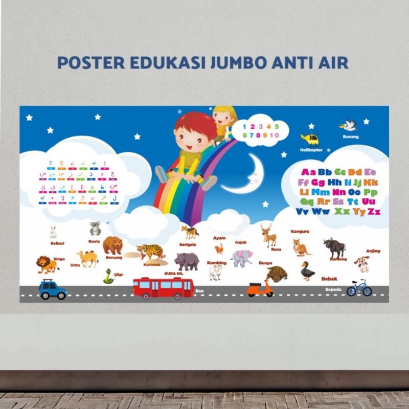 

poster edukasi anak paud souvenir pesta ulang tahun jumbo anti air anti sobek