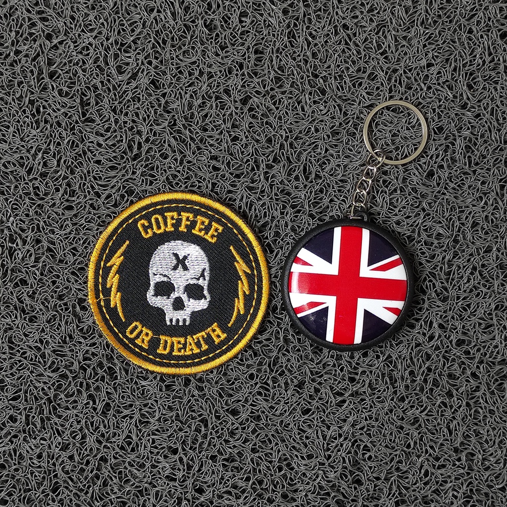 Patch Bordir Besar Emblem Bordir Jaket Punggung Motif Tengkorak Skull Logo