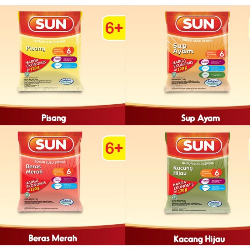 BUBUR SUN 6+ Kemasan Ekonomis 120 gr / Bubur Anak Bayi