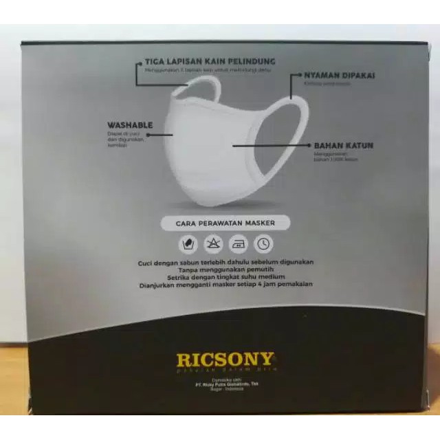 Ricsony - masker kain 3 lapis non medis