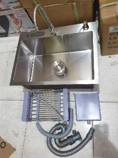 bak cuci piring thsink stainless SUS304 60X45 PAKET LENGKAP