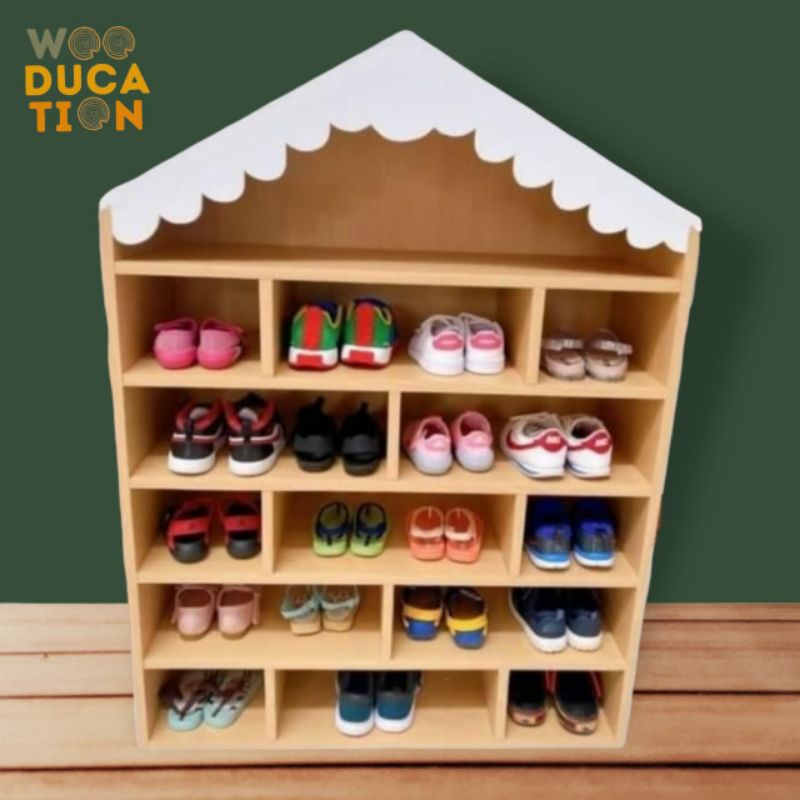Rak Penyimpanan Sepatu/Rak Multifungsi Berbentuk Rumah