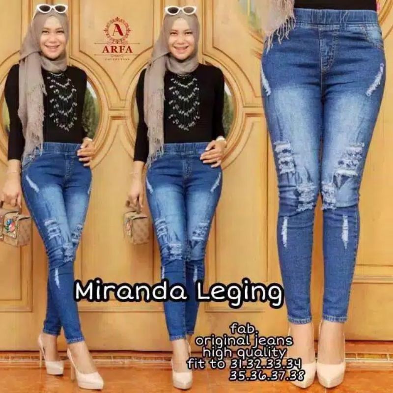 SIZE 31-38 MIRANDA JEANS SKINNY SOBEK TIDAK TEMBUS