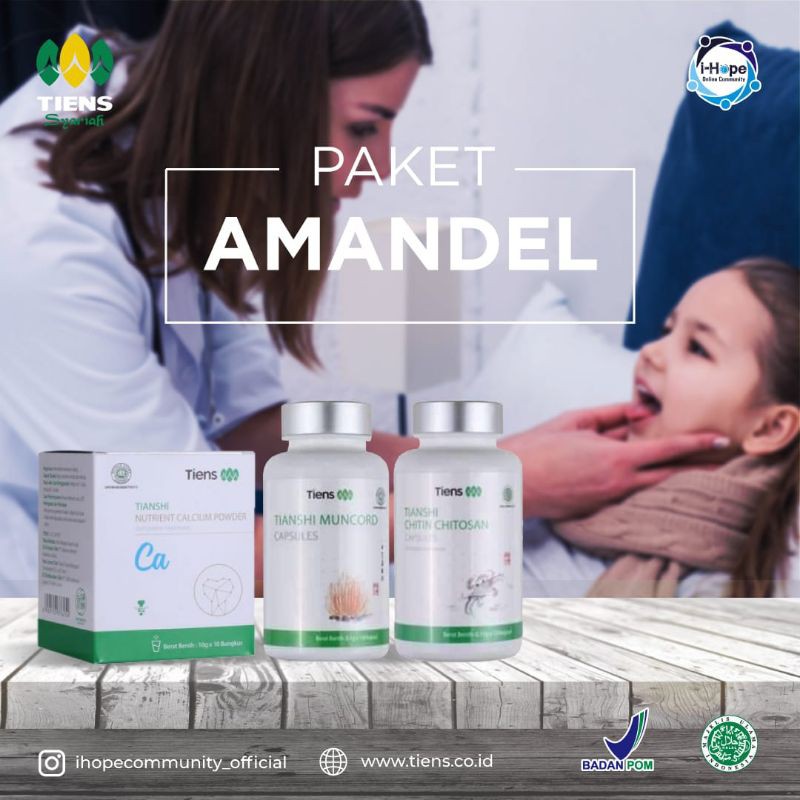 paket sakit amandel produk Tiens BPOM ampuh