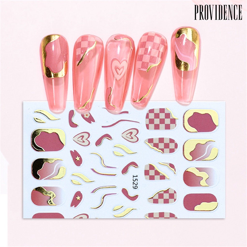 Providence Stiker Nail Art Ultra Tipis Anti Air Bahan PVC Bisa Dilepas Aneka Warna Untuk Salon