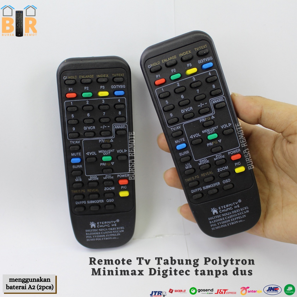 Remot Remote Tv Tabung Polytron Minimax Digitec tanpa dus langsung pakai