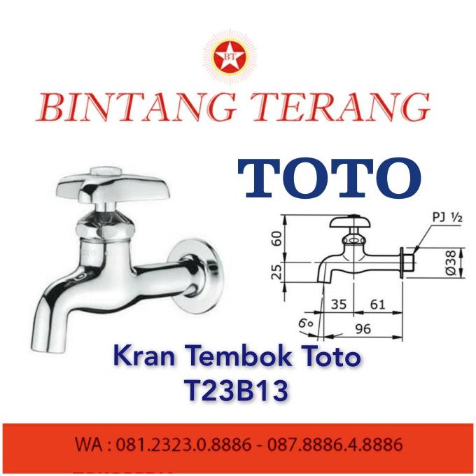 Jual Ready Stock !! Kran Air TOTO T23B13 1/2" / Keran Tembok Toto ...