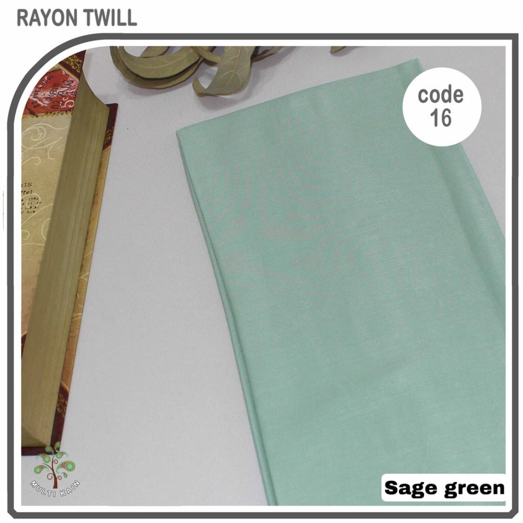 Multi kain rayon twill viscose sakura polos premium quality soft lembut tebal harga eceran-16 sage green