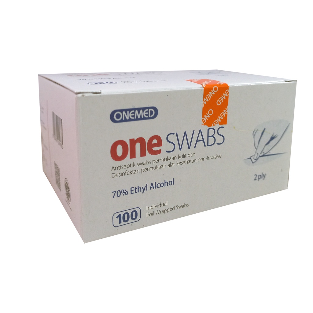 Jual Alkohol Swab One Swab Kapas Streile 2 Ply 1 Box Isi 100pcs