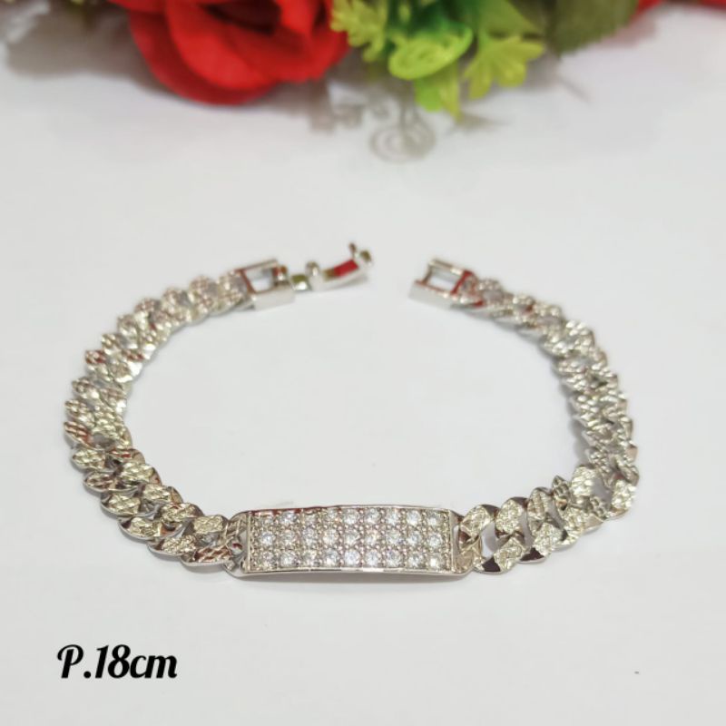 Set TITANIUM Dewasa permata zircon perhiasan putih korea anti karat