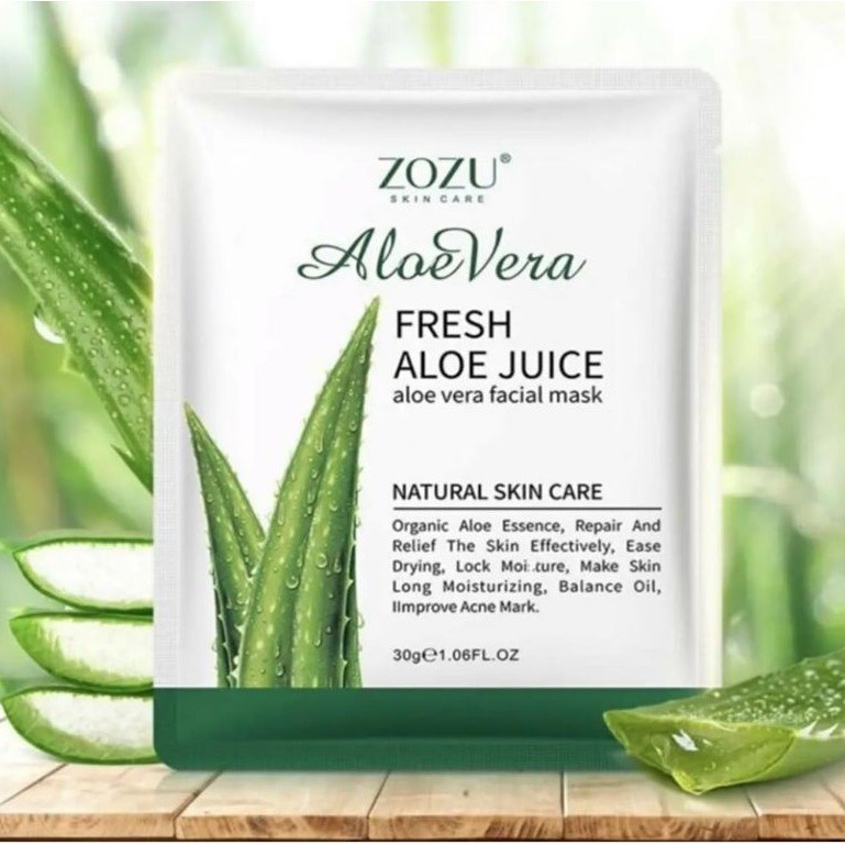 Masker Wajah ZOZU Fresh Juice Mask – Masker Wajah Aloevera dan Honey Sheet Mask / Masker Wajah Pemutih dan Glowing Masker ZOZU Whitening Natural Face Mask / Masker Wajah Organik Viral Tiktok Anti Komedo ORIGINAL Skincare Pria Wanita