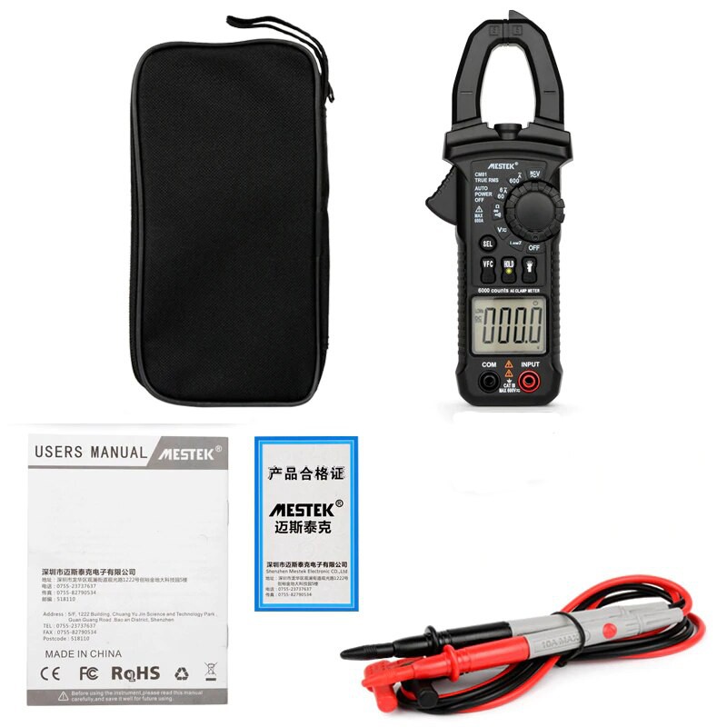 MESTEK CM81 6000 Counts Digital Clamp Meter Multimeter Current Pincers ACDC Voltage Resistance