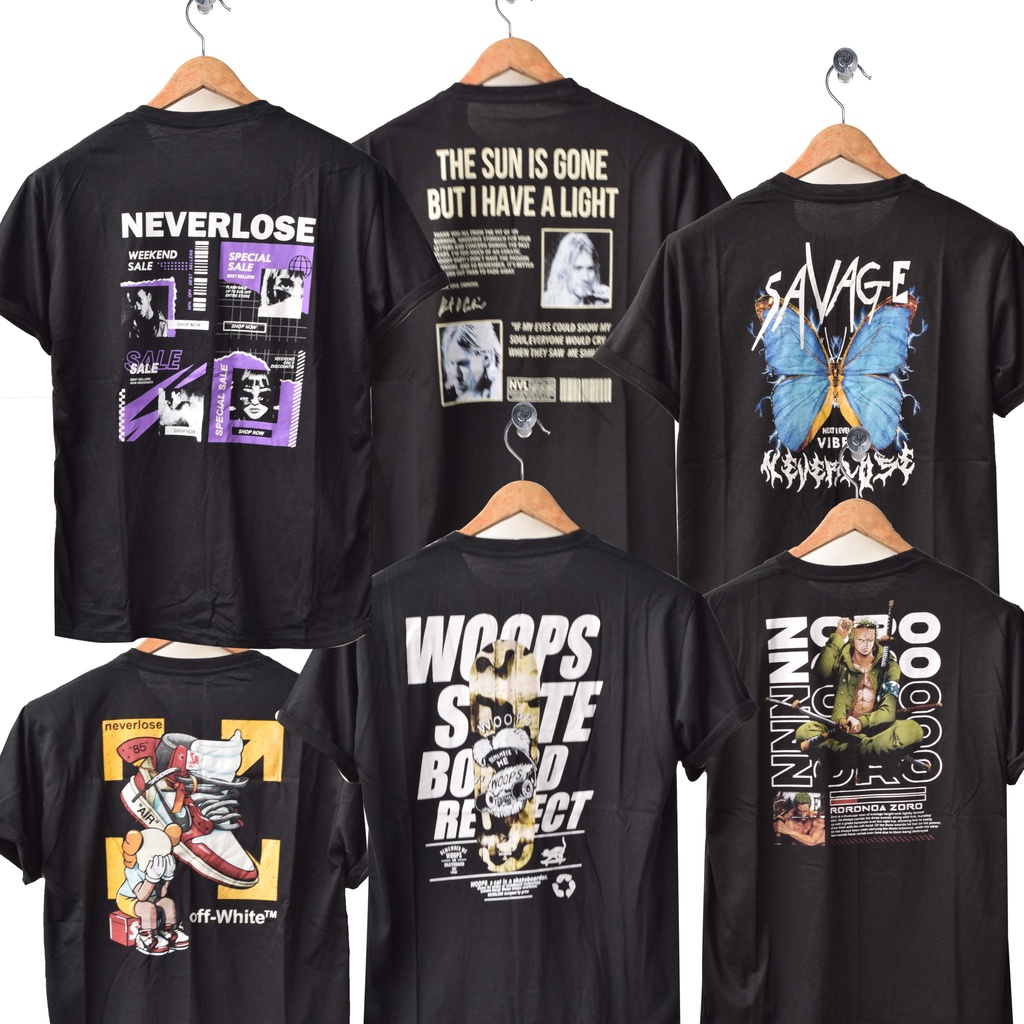 Kaos Outdoor Kaos Cowok Sablon Belakang/Punggung Motif Adventure Outdoor warna Hitam Kaos Grafis Sab