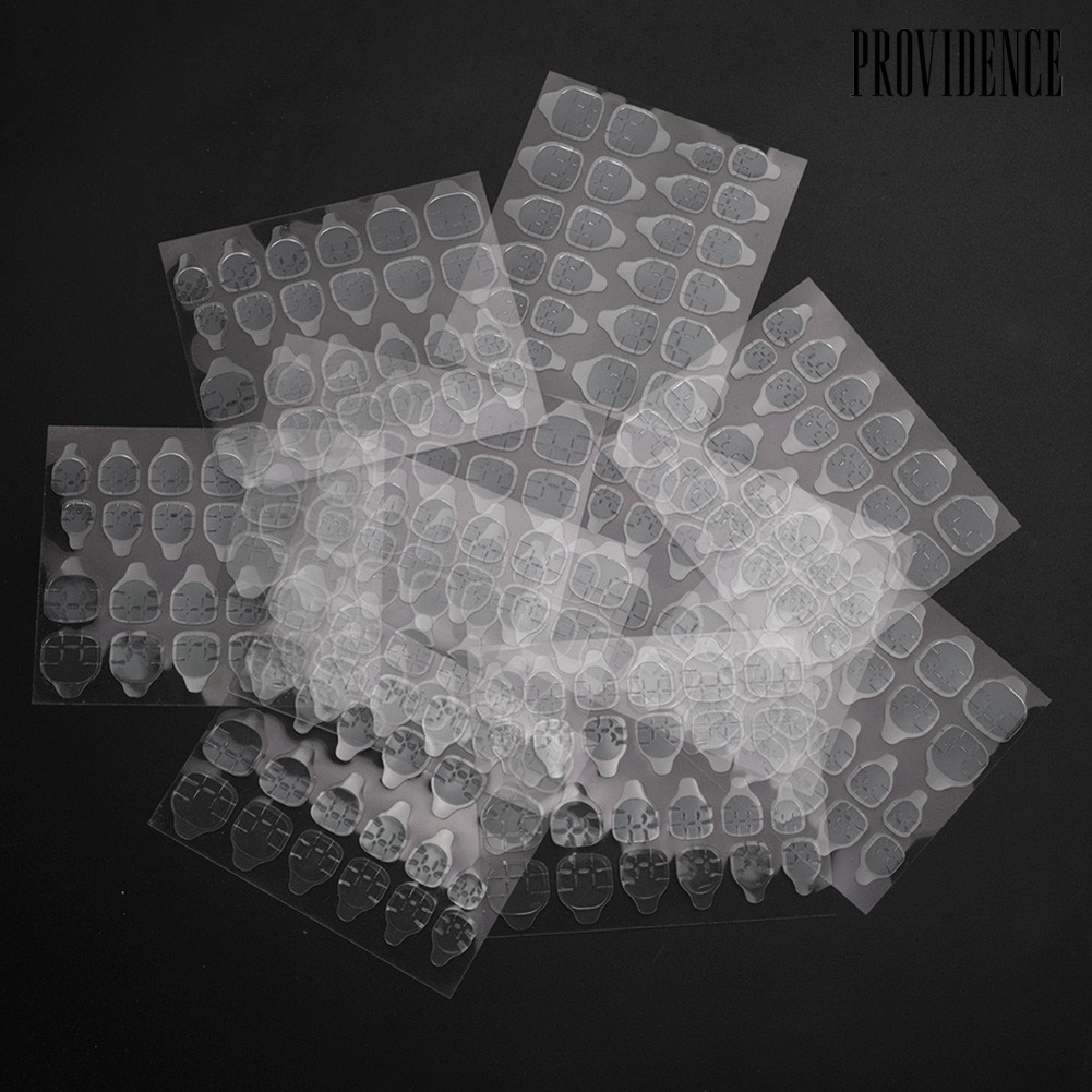 240pcs Stiker Perekat Kuku Palsu Warna Transparan Sekali Pakai Untuk Nail Art