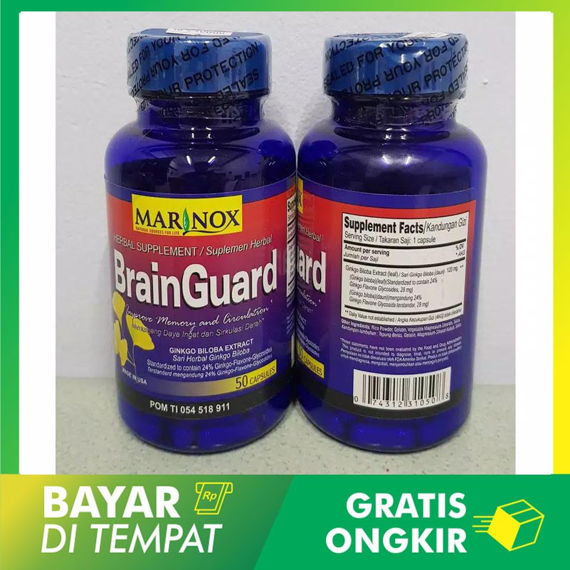 MARINOX BRAIN GUARD 100MG-OBAT HERBAL PIKUN,MEMBANTU DAYA INGAT DAN KOSENTRASI PADA LANSIA