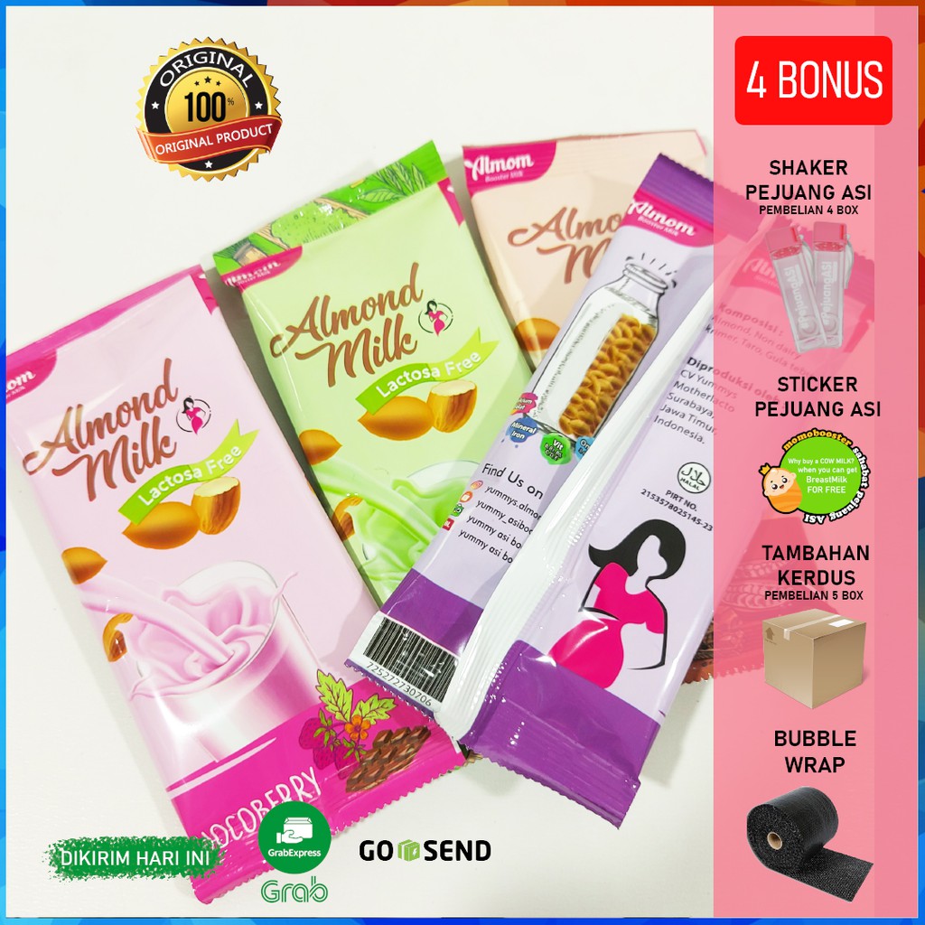 [SACHET] ALMOM ALMOND MILK POWDER PREMIUM/ PELANCAR ASI SARI ALMOND BUBUK / SUSU ALMOND