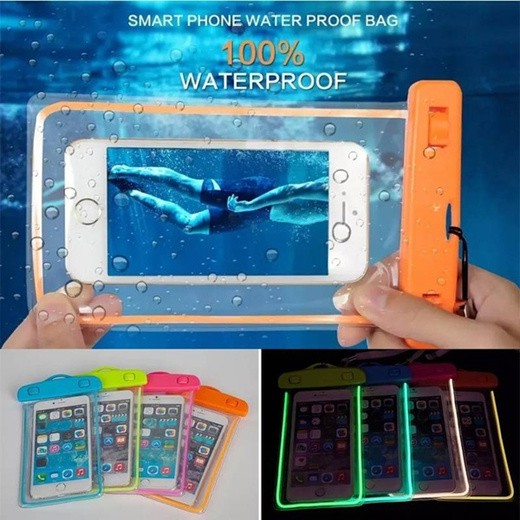 Waterproof Sarung HP Anti Air Hujan Glow in The Dark Gadget Handphone