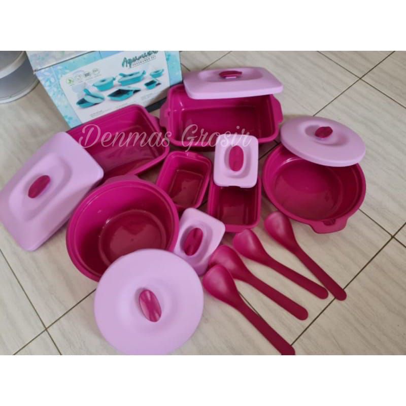 (MURAH)  PRASMANAN AQUAMARINE SET / PRASMANAN SERVING SET PLASTIK / TEMPAT MAKANAN MURAH / PRASMANAN