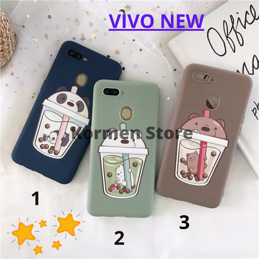 Softcase BARE BEARS VIVO Y12 Y15 Y17 Y19 Y30 Y50 Y51 2020 Y53 Y55 Y71 Y91 Y93 Y95 V19 Y91C Casing Hp