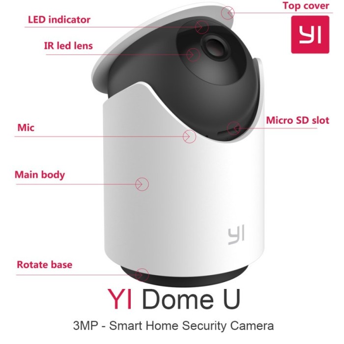 BISA COD Yi Dome U 3MP 1296P Smart IP Camera 360 Kamera CCTV