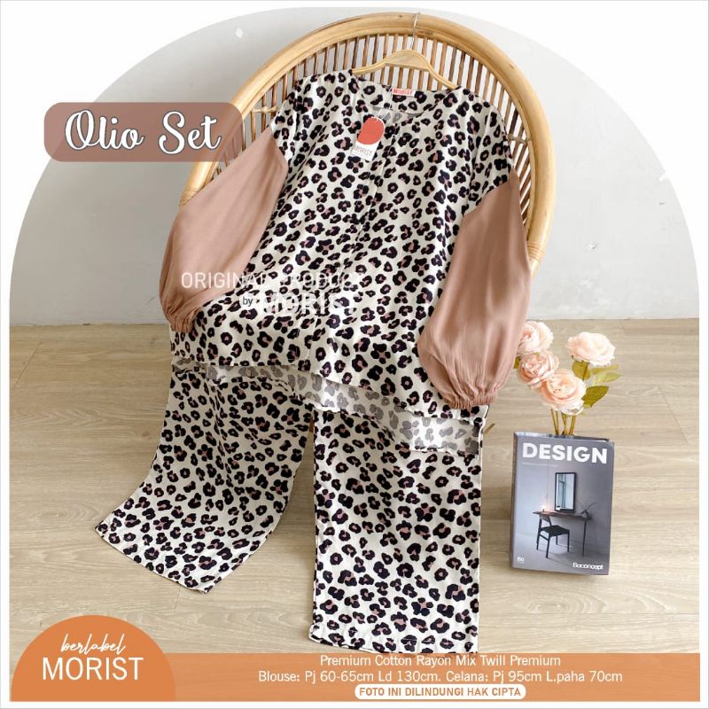 Olio set Ruis Set Hilja Set Koiso set setelan wanita setelan celana rayon original morist-Olio