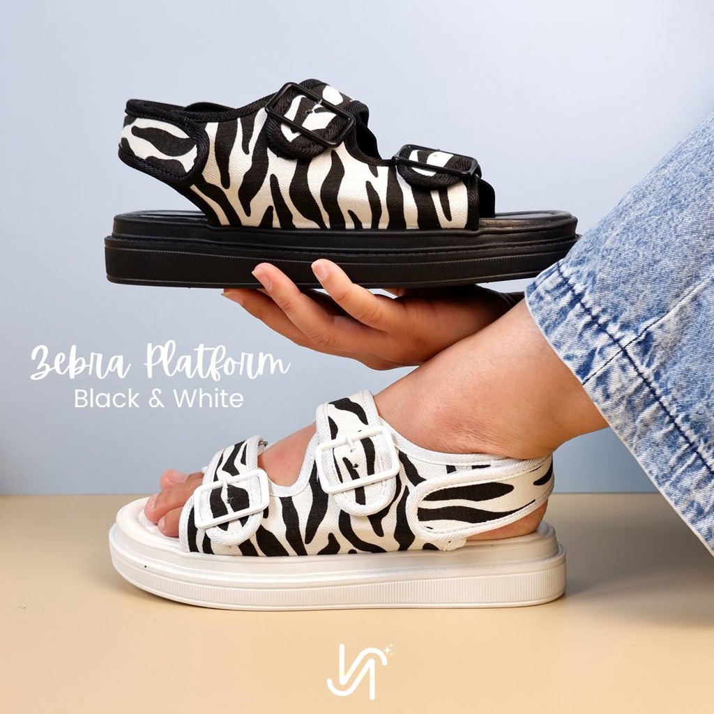 NADILASTUFF [ASLI] ZEBRA PLATFORM 'BISA COD' Sandal Wanita PREMIUM IMPORT REALPICT KUALITAS TERBAIK &amp; BEST SELLER